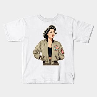 Vintage Vixen Bomber Fashion Flair Casual Jacket Kids T-Shirt